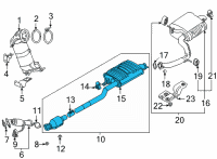 OEM Hyundai Santa Fe MUFFLER Complete-Center Diagram - 28600-S2350