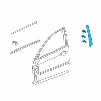 OEM 2009 Acura RL Garnish, Left Front Door Sash (Berlina Black) Diagram - 72470-SJA-A01ZA