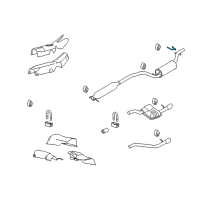 OEM 2009 Ford Focus Muffler & Pipe Hanger Diagram - YS4Z-5A204-AB