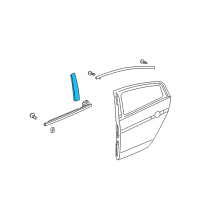 OEM Acura TL Garnish, Right Rear Door Center Pillar (Black Gloss 80) Diagram - 72930-TK4-A01ZA