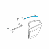 OEM 2009 Acura TL Molding, Left Rear Door Sash Diagram - 72965-TK4-A01