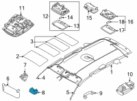 OEM Kia Carnival Lamp Assembly-Vanity, LH Diagram - 92890L1000GYT