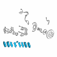 OEM 2008 Honda Accord Pad Set, Front Diagram - 45022-TA5-X01