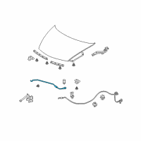 OEM 2009 Honda Civic Stay, Hood Opener Diagram - 74145-SNA-A11