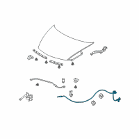 OEM Honda Wire Assembly, Hood (Warm Gray) Diagram - 74130-SNA-A01ZF