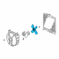 OEM 1996 Honda Civic Fan, Cooling (Denso) Diagram - 19020-P08-003