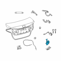 OEM 2010 Lexus HS250h Luggage Compartment Door Lock Assembly Diagram - 64600-75030