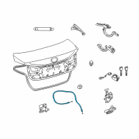 OEM 2011 Lexus HS250h Cable Sub-Assy, Luggage Door Lock Control Diagram - 64607-75010