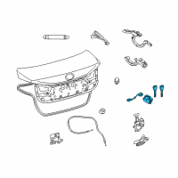 OEM Lexus IS250 Luggage Compartment Lock Cylinder & Key Set Diagram - 69055-53050