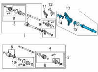 OEM Honda Ridgeline Shaft Assembly, Half Diagram - 44500-TZ3-A01