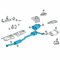 OEM Acura RLX Muffler, Passenger Side Exhaust Diagram - 18307-TY3-A01