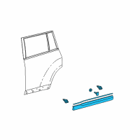 OEM 2009 Toyota Highlander Body Side Molding Diagram - 75076-48901