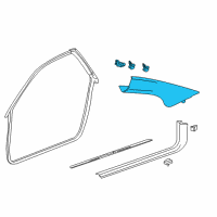 OEM Cadillac CTS Weatherstrip Pillar Trim Diagram - 22836301