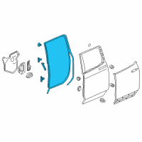 OEM 2017 Honda Ridgeline Weatherstrip, R. RR. Door Diagram - 72810-T6Z-A01