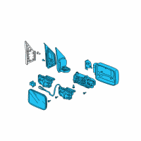 OEM Honda Element Mirror Assembly, Passenger Side Door (Flat Black) (R.C.) Diagram - 76200-SCV-A01ZA