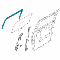 OEM 2014 Kia Sedona Run Assembly-Rear Door Window Diagram - 835404D000