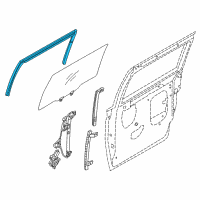 OEM 2009 Kia Sedona Run Assembly-Rear Door Window Diagram - 835404D000