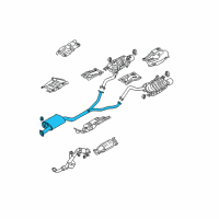 OEM Hyundai Santa Fe Center Muffler Assembly Diagram - 28650-2B150