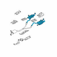 OEM Hyundai Santa Fe Right Muffler Assembly Diagram - 28700-0W150