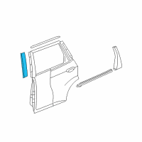 OEM 2009 Honda Fit Garnish, R. RR. Door Sash Diagram - 72930-TF0-003