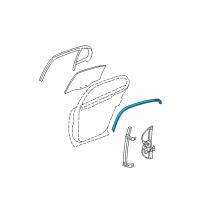 OEM 2008 Pontiac Grand Prix Weatherstrip Asm-Rear Side Door Window Inner Diagram - 10350750