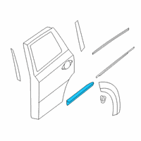 OEM 2015 Nissan Pathfinder MOULDING - Rear Door, RH Diagram - 82870-9PF0A