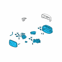 OEM Honda Fit Mirror Assembly, Passenger Side Door (R1400) (R.C.) Diagram - 76208-TK6-A01