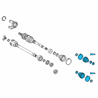 OEM 2014 Toyota Avalon Front Cv Joint Boot Kit, In Outboard, Right Diagram - 04427-06540