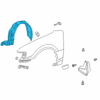 OEM 1998 Toyota Corolla Fender Liner Diagram - 53875-02030