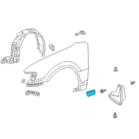 OEM 2002 Toyota Corolla Body Side Molding Diagram - 75623-02080