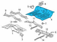 OEM Chevrolet Silverado 3500 HD Rear Floor Pan Diagram - 84582314