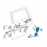 OEM 2001 Honda CR-V Lock Assembly, Left Rear Door Diagram - 72650-S10-J11