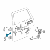 OEM 1997 Honda Civic Checker, Right Rear Door Diagram - 72840-S01-A01