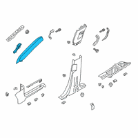 OEM 2021 Ford Police Interceptor Utility Windshield Pillar Trim Diagram - LB5Z-7803598-AD