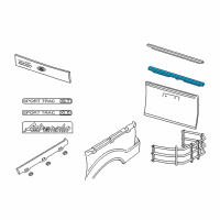 OEM 2004 Ford Explorer Sport Trac Upper Molding Diagram - 1L5Z-9940602-BAA