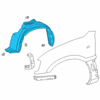 OEM 1997 Toyota RAV4 Fender Liner Diagram - 53876-42012