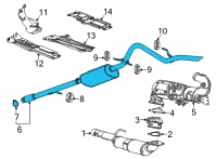 OEM 2021 Chevrolet Silverado 1500 Muffler & Pipe Diagram - 84900356