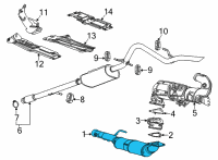 OEM 2020 Chevrolet Silverado 1500 Converter & Pipe Diagram - 84749005