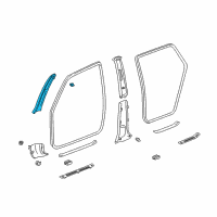 OEM 2008 Pontiac Vibe Molding, Windshield Side Garnish *Gray Diagram - 88973434