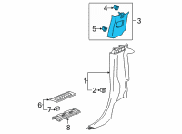 OEM 2020 Chevrolet Silverado 2500 HD Upper Pillar Trim Diagram - 84640145