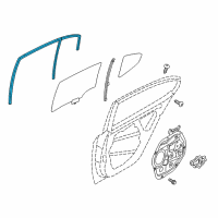 OEM 2015 Kia Cadenza Run-Rear Door Window Glass Diagram - 835313R200