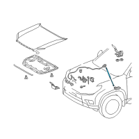 OEM 2015 Lexus GX460 Hood Support Assembly, Left Diagram - 53450-0W230