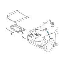 OEM 2016 Lexus GX460 Hood Support Assembly, Left Diagram - 53450-0W230