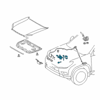 OEM 2017 Lexus GX460 Hood Lock Assembly Diagram - 53510-60321