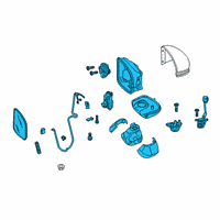 OEM Honda Clarity Set Passenger Side, Mirror Assembly Diagram - 76208-TRV-305
