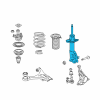 OEM 2014 Honda Civic Damper Unit, Left Front Diagram - 51621-TR0-A23