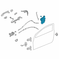 OEM Honda Civic Latch Assembly, Left Front Door Manual Diagram - 72150-TR0-A01