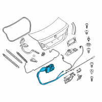OEM BMW 535i GT xDrive Trunk Lock Actuator Motor Diagram - 51-24-7-273-752
