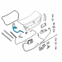 OEM 2016 BMW ActiveHybrid 5 Left Trunk Lid Hinge Diagram - 41-62-7-204-237
