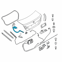 OEM BMW ActiveHybrid 5 Left Trunk Lid Hinge Diagram - 41-62-7-204-237